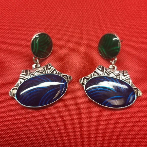 Oval Gangle Bib Collar Necklace Earrings Jewelry Set Boho Statement Metal Tribal - Picture 5 of 16